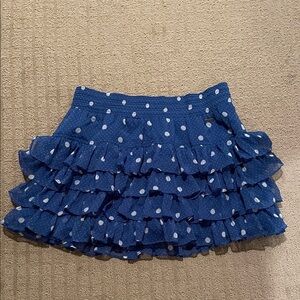 Hollister Cobalt Blue Polka Dot Ruffle Mini Skirt